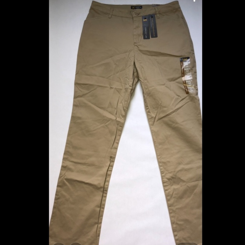 Lee Women’s Relaxed Fit Straight Leg Pants Flax 12 Long